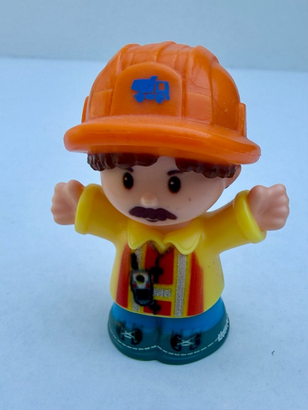 Fisher-Price Little People Construction Boy Orange Helmet Yellow Shirt Toy...